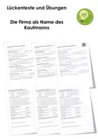 Vorschau - Arbeitsblätter - Die Firma als Name des Kaufmanns - Deckblatt