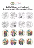 anteprima - Materiale di supporto/inclusione - Bollini - Sticker Giornata contro Bullismo e Cyberbullismo - Pagina 1
