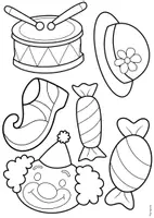 Vorschau - Mal- und Bastelvorlagen - Fasching: Faschingskranz basteln - Seite 3