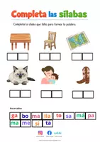 Vista previa - Hojas de trabajo - Repaso de la Sílabas - página 1