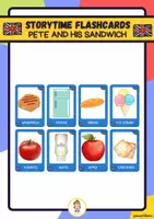Vista previa - Tarjetas / Manipulativos - Pete and his sandwich storytime flashcards - página 1