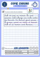 Aperçu - Feuilles d'exercices - Fiches copie chrono CP et CE1 - Page 1