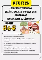 Vorschau - Stationenlernen - Leseprobe Training Erzähltext: Ein Tag auf dem Bauernhof Textanalyse & Lösungen - Klasse 3 & Klasse 4 - Deckblatt