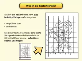 Vorschau - Stundenentwürfe - Kunstprojekt „Perspektivische Vergrößerung mit der Rastertechnik“ – Schritt-für-Schritt-Anleitung (PP + PDF) - Seite 3