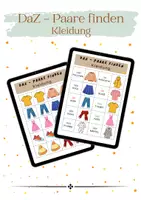 Vorschau - Spiele - KLEIDUNG: Paare finden (Legespiel) | DaZ & DaF | Grundschule | Deutsch als Zweitsprache - Deckblatt