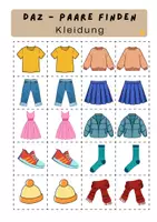 Vorschau - Spiele - KLEIDUNG: Paare finden (Legespiel) | DaZ & DaF | Grundschule | Deutsch als Zweitsprache - Seite 2