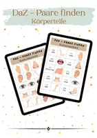 Vorschau - Spiele - KÖRPERTEILE: Paare finden (Legespiel) | DaZ & DaF | Grundschule | Deutsch als Zweitsprache - Deckblatt