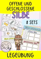 Vorschau - Aufgabenkarten - Legeübung offene und geschlossene Silbe - Deckblatt