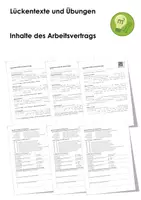 Vorschau - Arbeitsblätter - Inhalte des Arbeitsvertrags - Deckblatt