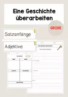 Vorschau - Unterrichtsreihen - Eine Geschichte überarbeiten - 3/4 (Tafelmaterial, AB, Schreibkonferenz) - Deckblatt