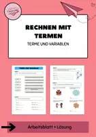 Vorschau - Arbeitsblätter - Terme und Variablen - Deckblatt