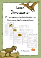 Vorschau - Arbeitsblätter - Lesen: Dinosaurier - Leseverstehen - Deckblatt