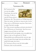 Vorschau - Arbeitsblätter - Lesen: Dinosaurier - Leseverstehen - Seite 1