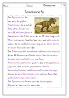 Vorschau - Arbeitsblätter - Lesen: Dinosaurier - Leseverstehen - Seite 2