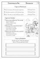 Vorschau - Arbeitsblätter - Lesen: Dinosaurier - Leseverstehen - Seite 3