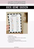 Vorschau - Mal- und Bastelvorlagen - Basteln Socken, Schnitzeljagd Welt-Down-Syndrom-Tag - Seite 1