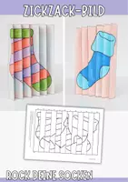 Vorschau - Mal- und Bastelvorlagen - Rock deine Socken - Agamograph basteln, Magisches Faltbild - Deckblatt