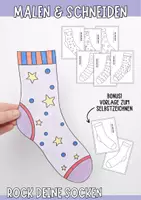 Vorschau - Mal- und Bastelvorlagen - Basteln Socken Ausgeschnitten für Welt-Down-Syndrom-Tag - Deckblatt