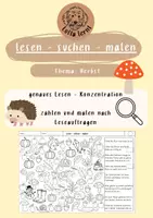 Vorschau - Arbeitsblätter - lesen - suchen - malen Herbst Satzebene - Deckblatt
