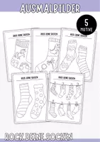 Vorschau - Mal- und Bastelvorlagen - Bastel Socken, Ausmalbilder, Welt-Down-Syndrom-Tag - Deckblatt