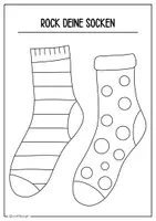 Vorschau - Mal- und Bastelvorlagen - Bastel Socken, Ausmalbilder, Welt-Down-Syndrom-Tag - Seite 1