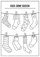 Vorschau - Mal- und Bastelvorlagen - Bastel Socken, Ausmalbilder, Welt-Down-Syndrom-Tag - Seite 2