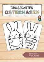 Vorschau - Mal- und Bastelvorlagen - Ostern Grußkarten - Osterhasen mit Schild - Deckblatt