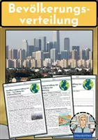 Vorschau - Arbeitsblätter - Bevölkerungsverteilung der Welt – Verteilung der Weltbevölkerung - Deckblatt