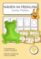 Vorschau - Unterrichtsreihen - Nähen im Frühling/ zu Ostern – Erstes Nähen für die Grundschule - Deckblatt