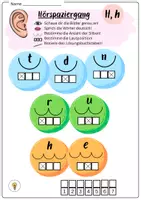 Vorschau - Arbeitsblätter - Buchstabeneinführung H - Buchstabe H - Hörspaziergang H mit Differenzierung - Seite 1