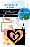 Vorschau - Mal- und Bastelvorlagen - Hell Dunkel Kontrast mit einem Herzen: Anleitung - Deckblatt