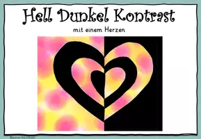 Vorschau - Mal- und Bastelvorlagen - Hell Dunkel Kontrast mit einem Herzen: Anleitung - Seite 1