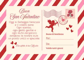 anteprima - Materiale di supporto/inclusione - San Valentino Cartolina Amore Cupido Romantico Tipografico Rosa Rosso - Pagina di copertina