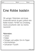 Vorschau - Mal- und Bastelvorlagen - Süße Robbe – Bastelvorlage für Einladungen, Karten & Geburtstagsideen - Seite 2