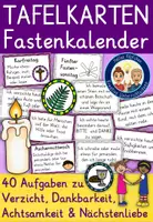 Vorschau - Fördermaterial/Inklusion - Fastenkalender Tafelkarten / Aschermittwoch & Fastenzeit - Deckblatt
