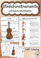 Vorschau - Arbeitsblätter - Streichinstrumente Infotexte und Arbeitsblätter inklusive Lösungen - Deckblatt