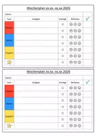 Vorschau - Lehrpläne/Lehrermaterial - Wochenplan Vorlage - Deckblatt