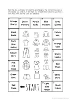Vista previa - Juegos / Gamificación - Clothes and Colours Board Game: Vocabulary Activity - página 2