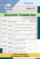 Vorschau - Aufgabenkarten - Satzstreifen: Pronomen üben - Deckblatt