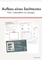 Vorschau - Stundenentwürfe - Aufbau eines Sachtextes - Deckblatt