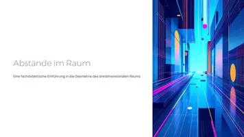 Vorschau - Präsentationen/Tafelbilder - Abstände im Raum | Präsentation Analytische Geometrie Mathematik Sek II - Deckblatt