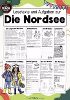 Vorschau - Arbeitsblätter - Die Nordsee - Gemischte Lesetexte und Aufgaben - Deckblatt