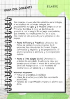 Vista previa - Unidades / Secuencias / Situaciones de Aprendizaje - Worksheet preposition, vocabulary: Juego de preposiciones y animales (CASTELLANO) - página 1