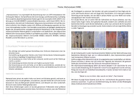 Vorschau - Arbeitsblätter - #5 Der Impressionismus Text - Deckblatt