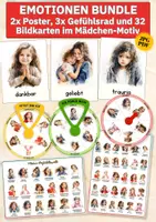 Vorschau - Arbeitsblätter - Emotionen verstehen: Gefühle-Poster & Karten im Mädchen-Design (Bundle für Kindergarten, Vorschule & Schule) - Deckblatt