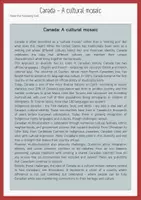 Vorschau - Stundenentwürfe - Canada - Canadian identity and multiculturalism ZP10 Englisch - Seite 1
