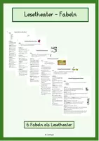 Vorschau - Arbeitsblätter - Fabeln als Lesetheater, Vorlesetheater, Rollenlesen - Deckblatt