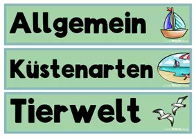 Vorschau - Stationenlernen - An der Küste - Zusatzmaterial, Reihentransparenz & Deko - Seite 1