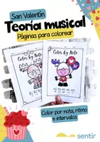 Vista previa - Hojas de trabajo - Colorea Teoría Musical | Notas, Ritmo e Intervalos | - Portada