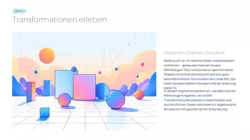 Vorschau - Präsentationen/Tafelbilder - Matrizen und lineare Abbildungen – Transformationen verstehen & visualisieren | Präsentation - Seite 1